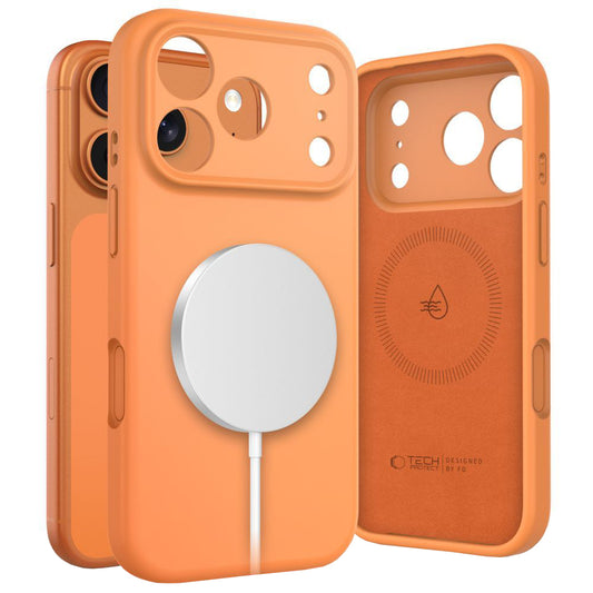 MagSafe-deksel for Apple iPhone 17 Pro Max, Tech-Protect, Silikon, Oransje