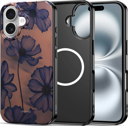 MagSafe-deksel for Apple iPhone 16, Tech-Protect, Lamano Velvet Night, Svart