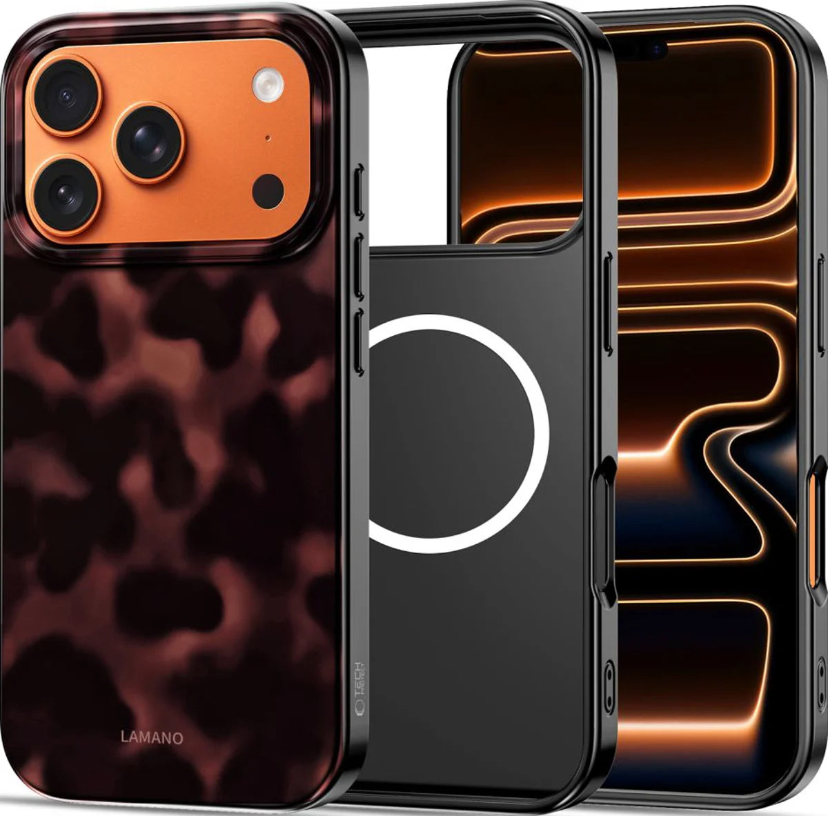 MagSafe-deksel for Apple iPhone 17 Pro Max, Tech-Protect, Lamano Panther, Svart