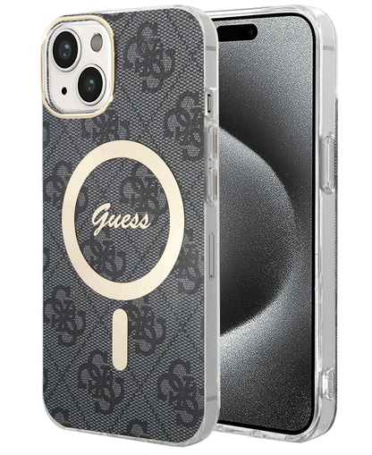 MagSafe-deksel for Apple iPhone 15, Guess, 4G IML, Svart GUHMP15SH4STK