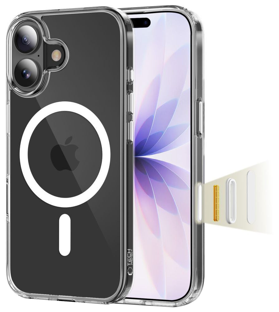 MagSafe-deksel for Apple iPhone 17, Tech-Protect, Flexair Hybrid CC, Gjennomsiktig