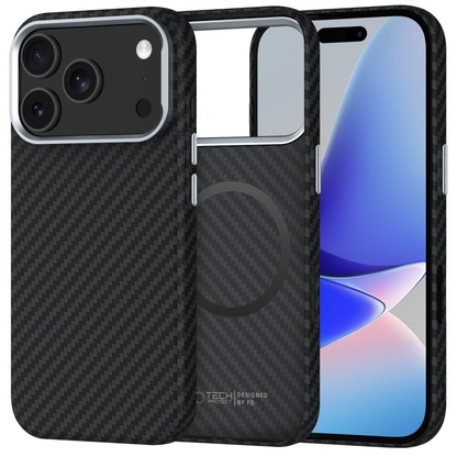 MagSafe-deksel for Apple iPhone 17 Pro Max, Tech-Protect, Ion Carbon, Svart