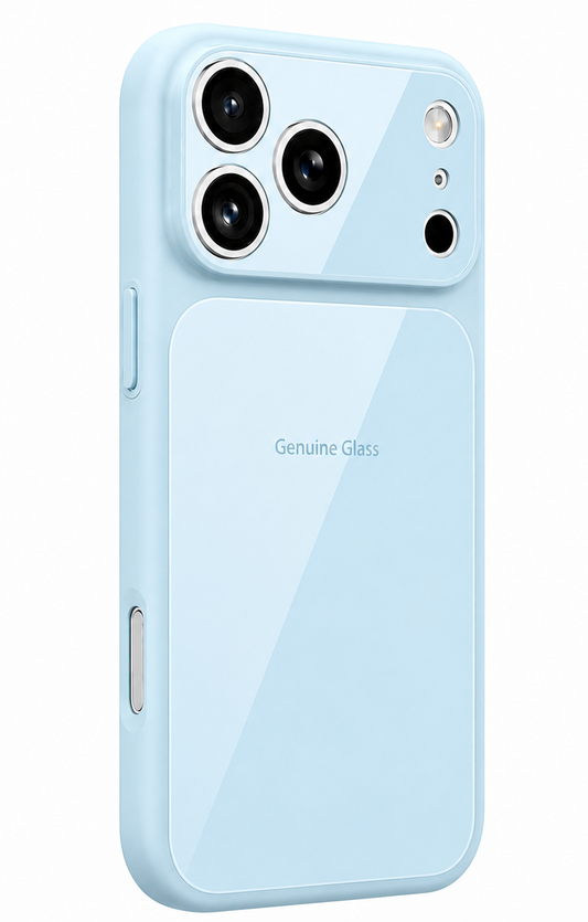 MagSafe-deksel for Apple iPhone 16, OEM, Genuine Glass, Bleu