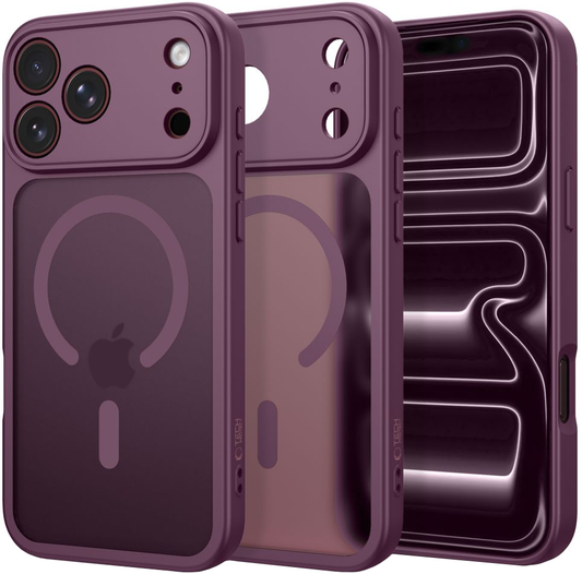 MagSafe-deksel for Apple iPhone 18 Pro / 17 Pro, Tech-Protect, BasicMag, Matt Burgunder