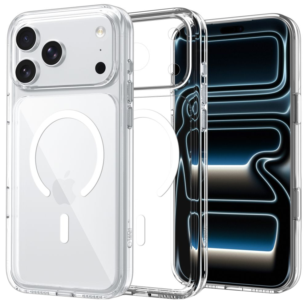 MagSafe-deksel for Apple iPhone 18 Pro / 17 Pro, Tech-Protect, Flexair Hybrid CC, Transparent
