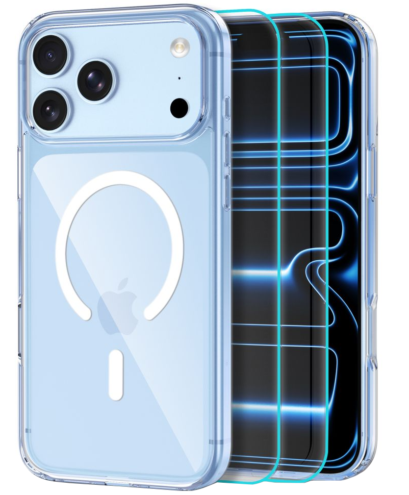 MagSafe-deksel for Apple iPhone 18 Pro / 17 Pro, Tech-Protect, Flexair Hybrid med skjermbeskytter, gjennomsiktig