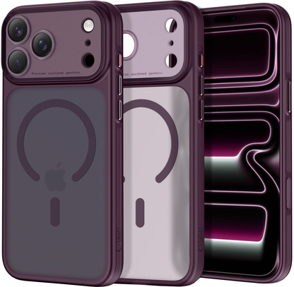 MagSafe-deksel for Apple iPhone 18 Pro / 17 Pro, Tech-Protect, MagPeak CC, Matt Burgunder
