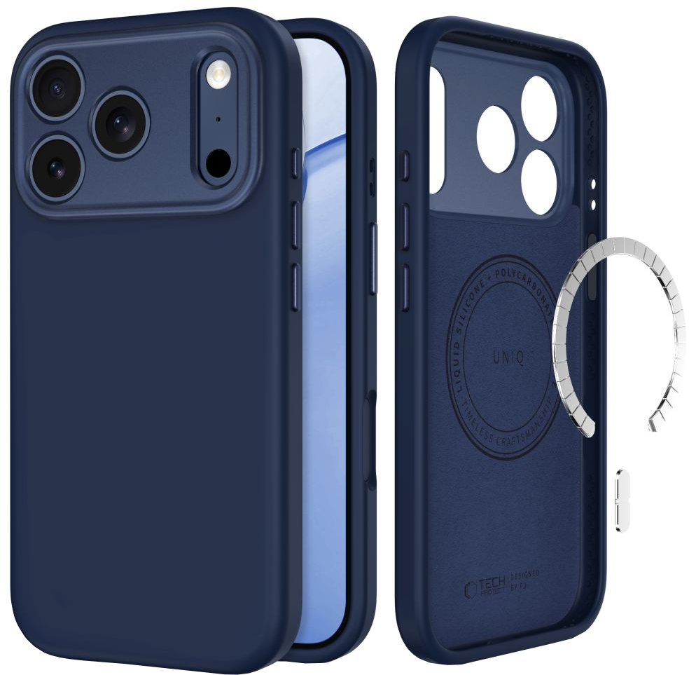 MagSafe-deksel for Apple iPhone 18 Pro / 17 Pro, Tech-Protect, Uniq CC, Marineblå