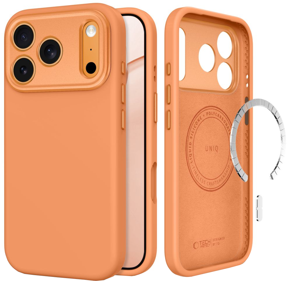 MagSafe-deksel for Apple iPhone 18 Pro / 17 Pro, Tech-Protect, Uniq CC, Oransje
