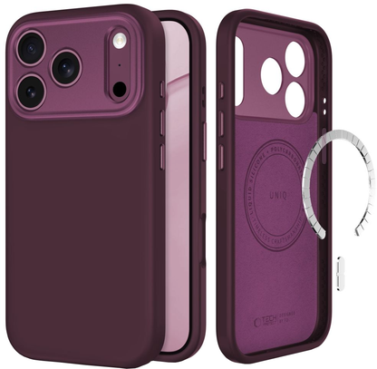 MagSafe-deksel for Apple iPhone 18 Pro / 17 Pro, Tech-Protect, Uniq CC, Burgunder