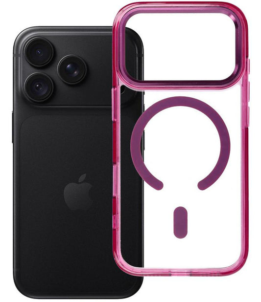 MagSafe-deksel til Apple iPhone 18 Pro / iPhone 17 Pro, OEM, Frame Clear Hybrid, vinrød