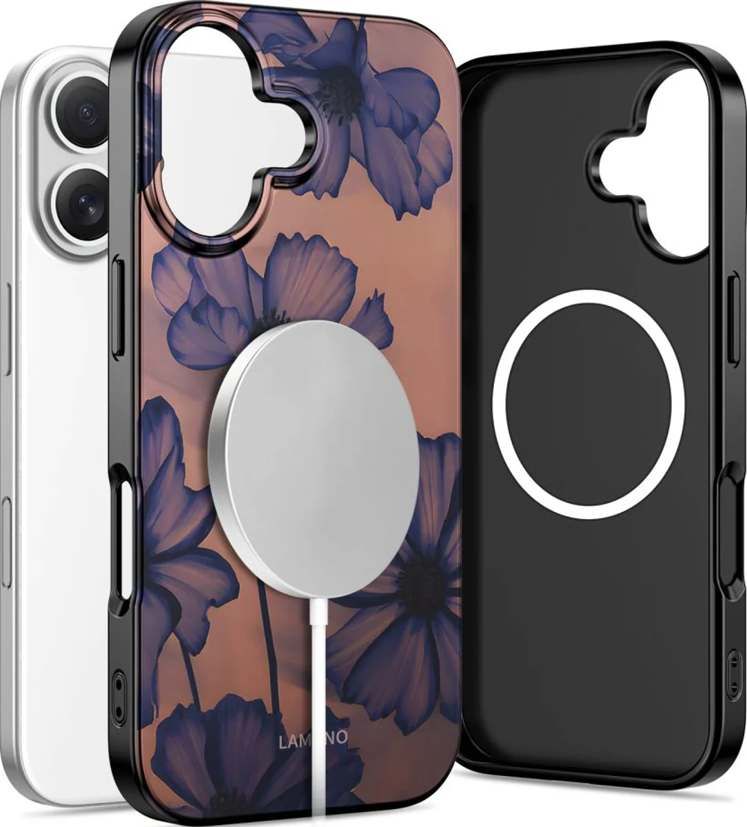 MagSafe-deksel for Apple iPhone 16, Tech-Protect, Lamano Velvet Night, Svart