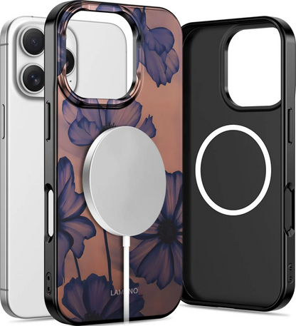 MagSafe-deksel for Apple iPhone 16 Pro, Tech-Protect, Lamano Velvet Night, Svart