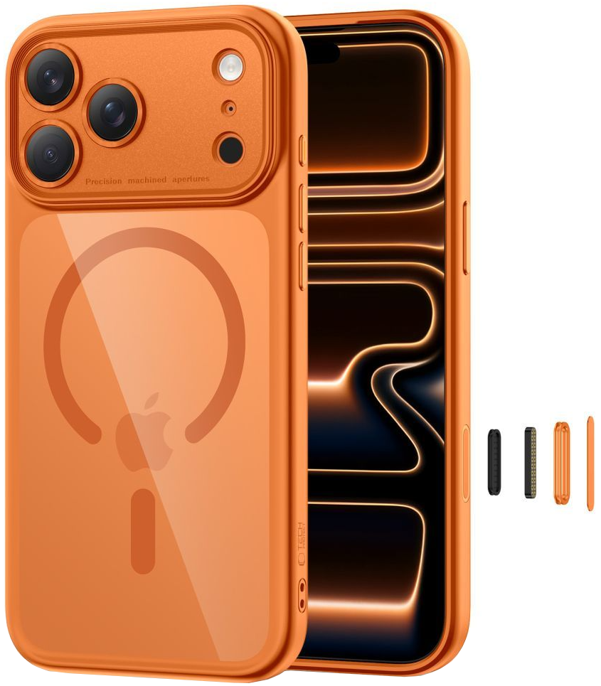 MagSafe-deksel for Apple iPhone 17 Pro, Tech-Protect, MagPeak, Oransje