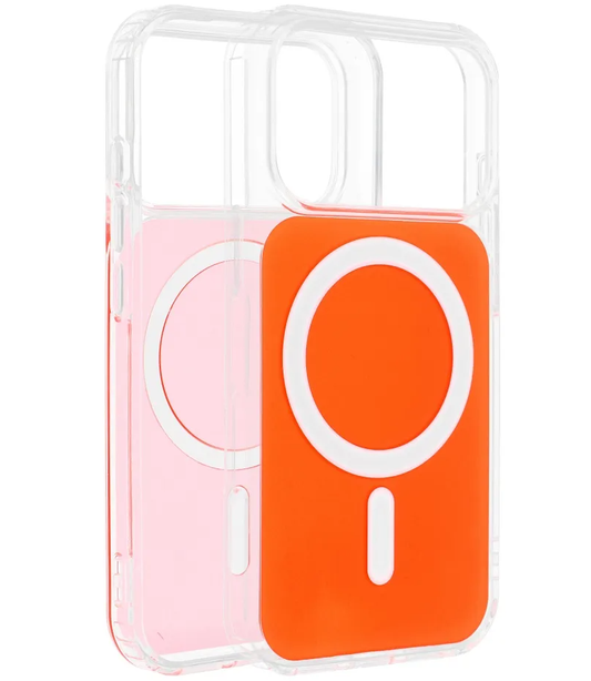 MagSafe-deksel for Apple iPhone 17e / 16e, OEM, Clear Fusion Mag Cover, Oransje