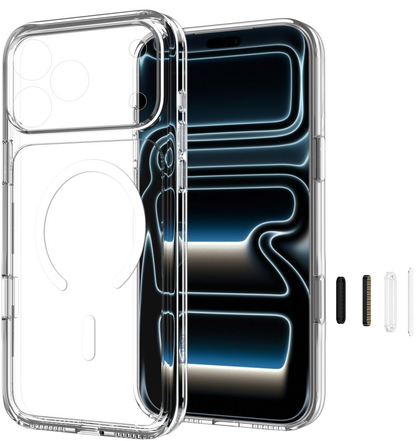 MagSafe-deksel for Apple iPhone 18 Pro / 17 Pro, Tech-Protect, Flexair Hybrid CC, Transparent