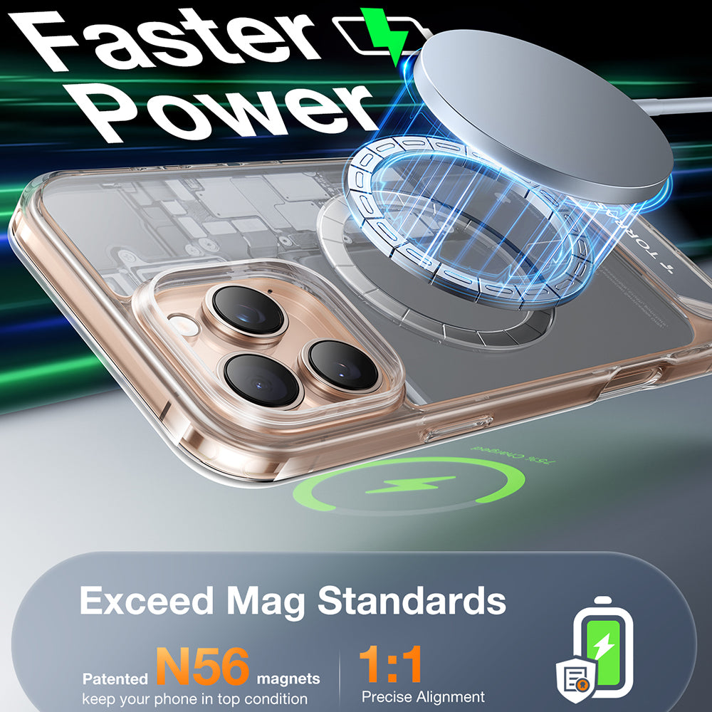 MagSafe deksel for Apple iPhone 16 Pro Max, Torras, Pstand, Gjennomsiktig