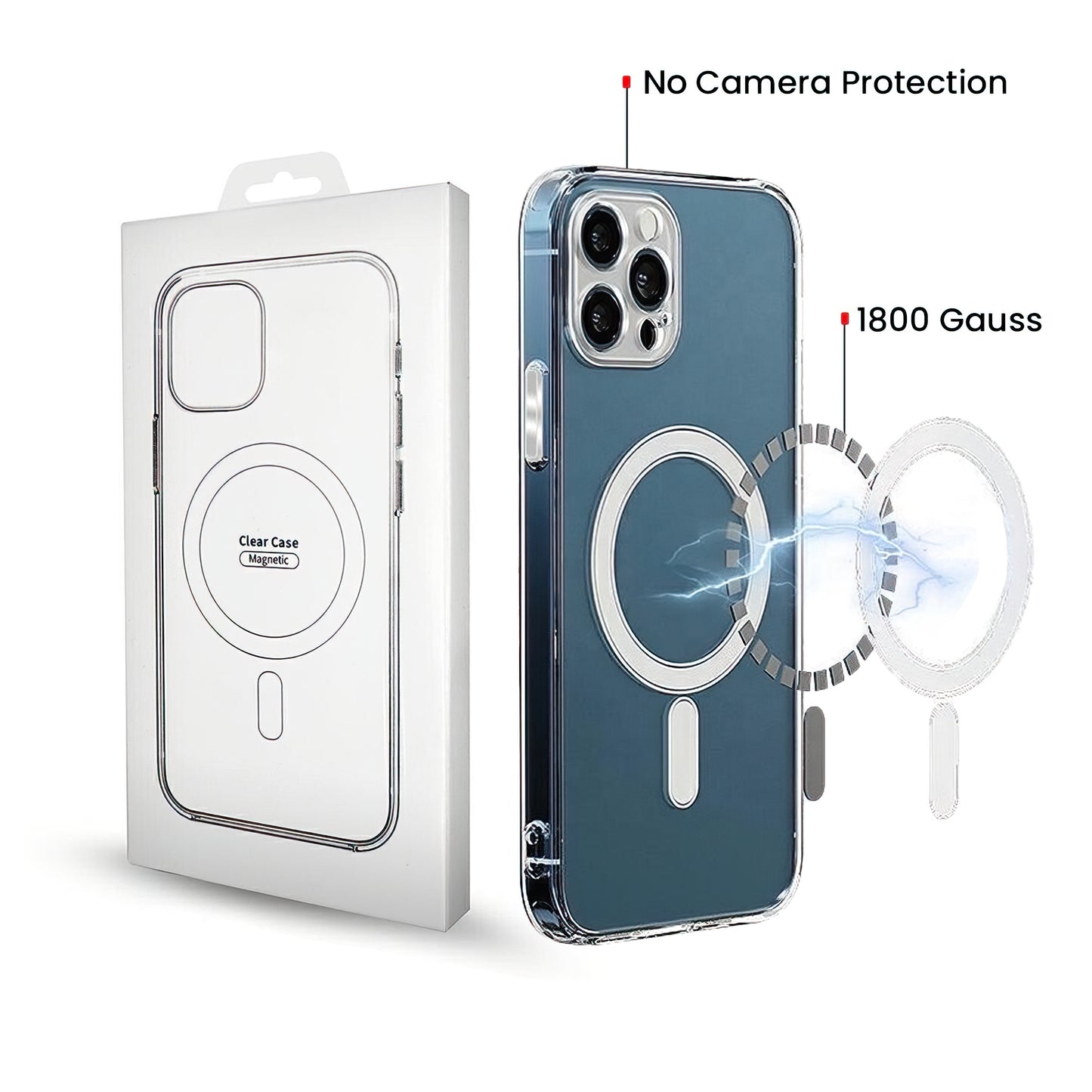 MagSafe deksel for Apple iPhone 17 Pro, OEM, Klar, Gjennomsiktig