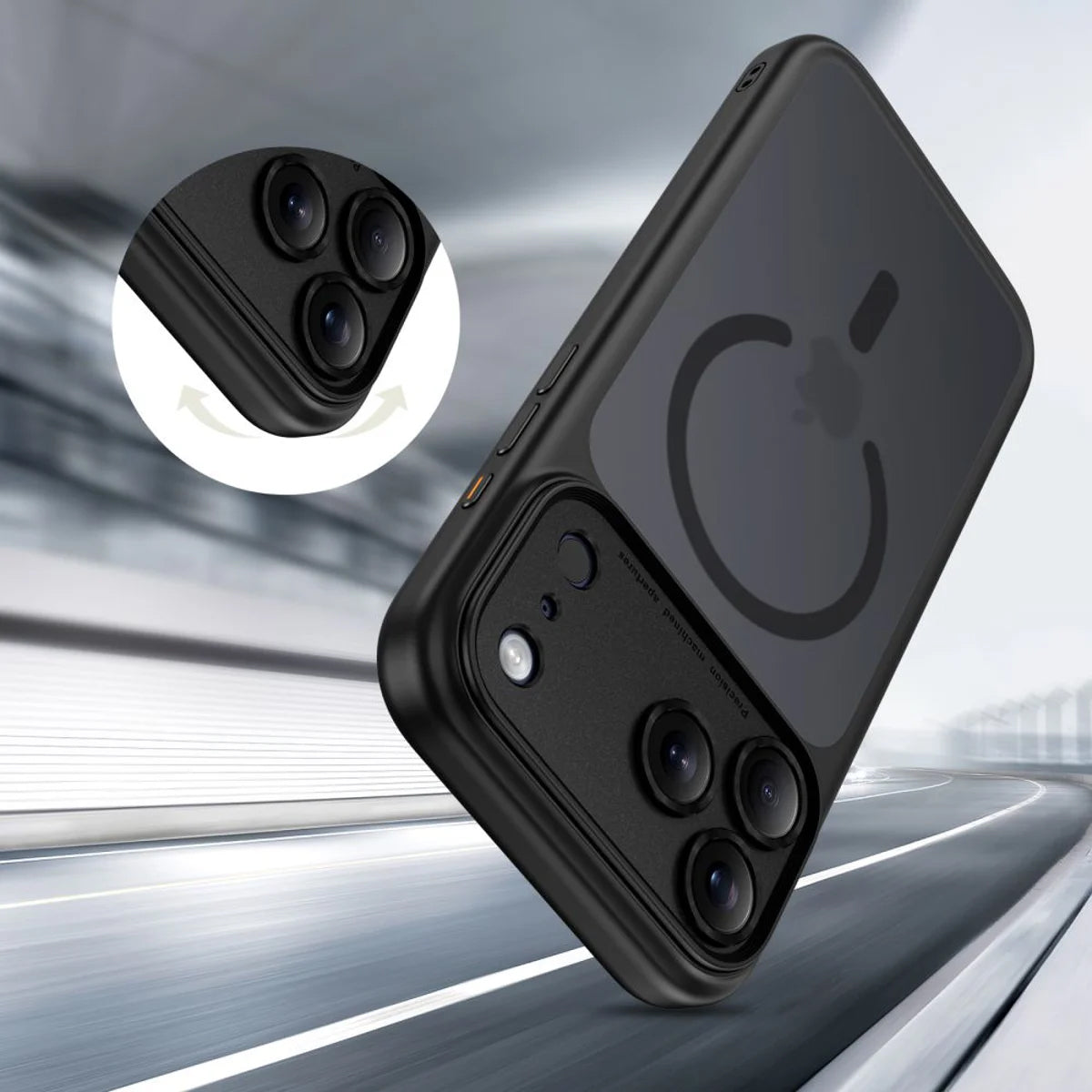 MagSafe-deksel for Apple iPhone 17 Pro Max, Tech-Protect, MagPeak, Matt Svart