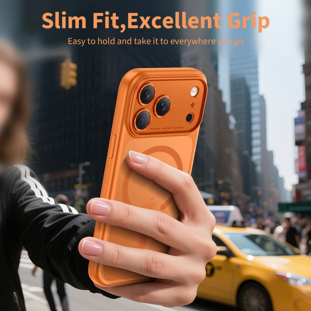 MagSafe-deksel for Apple iPhone 17 Pro Max, Tech-Protect, MagPeak, Matt Oransje