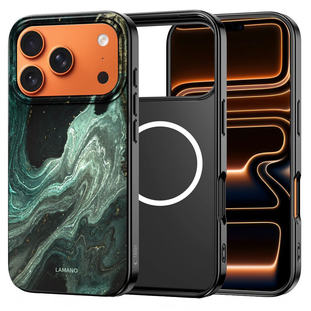 MagSafe-deksel for Apple iPhone 17 Pro Max, Tech-Protect, Lamano Aura, Grønn