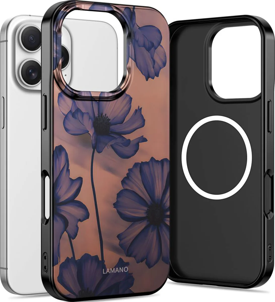 MagSafe-deksel for Apple iPhone 16 Pro, Tech-Protect, Lamano Velvet Night, Svart