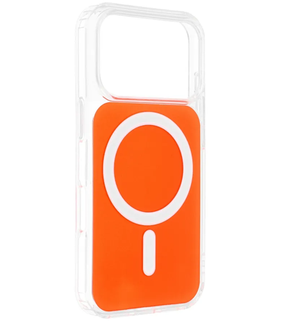 MagSafe-deksel for Apple iPhone 17e / 16e, OEM, Clear Fusion Mag Cover, Oransje