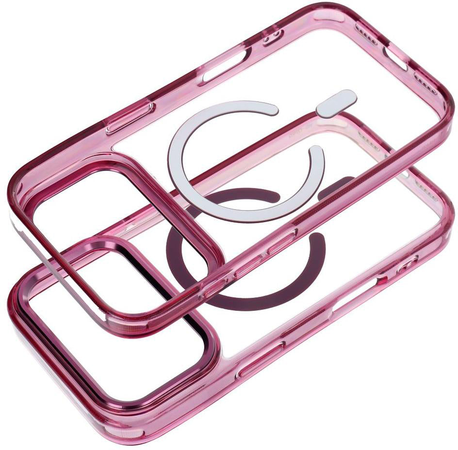 MagSafe-deksel for Apple iPhone 18 Pro / 17 Pro, OEM, Frame Clear Hybrid, burgunderfarget