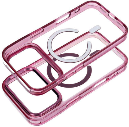 MagSafe-deksel for Apple iPhone 18 Pro / 17 Pro, OEM, Frame Clear Hybrid, burgunderfarget