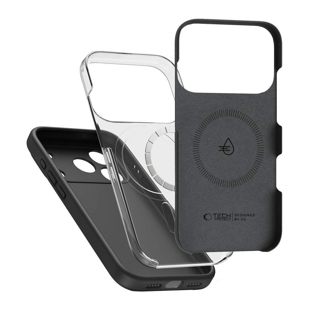 MagSafe-deksel for Apple iPhone 17 Pro Max, Tech-Protect, Silikon, Svart