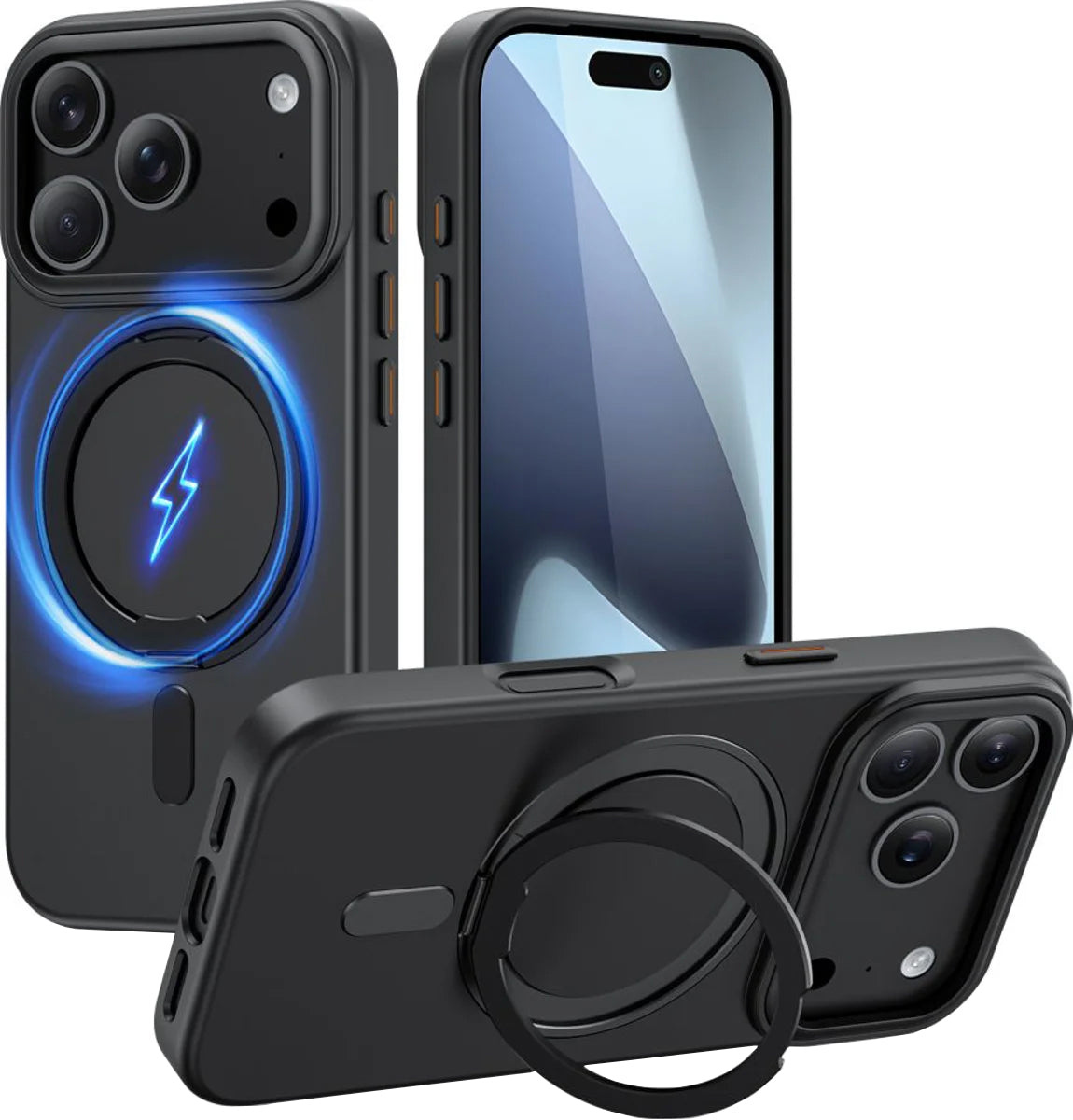 MagSafe-deksel for Apple iPhone 17 Pro Max, Tech-Protect, MagRing, Svart