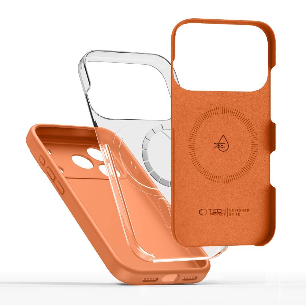 MagSafe-deksel for Apple iPhone 17 Pro, Tech-Protect, Silikon, Oransje