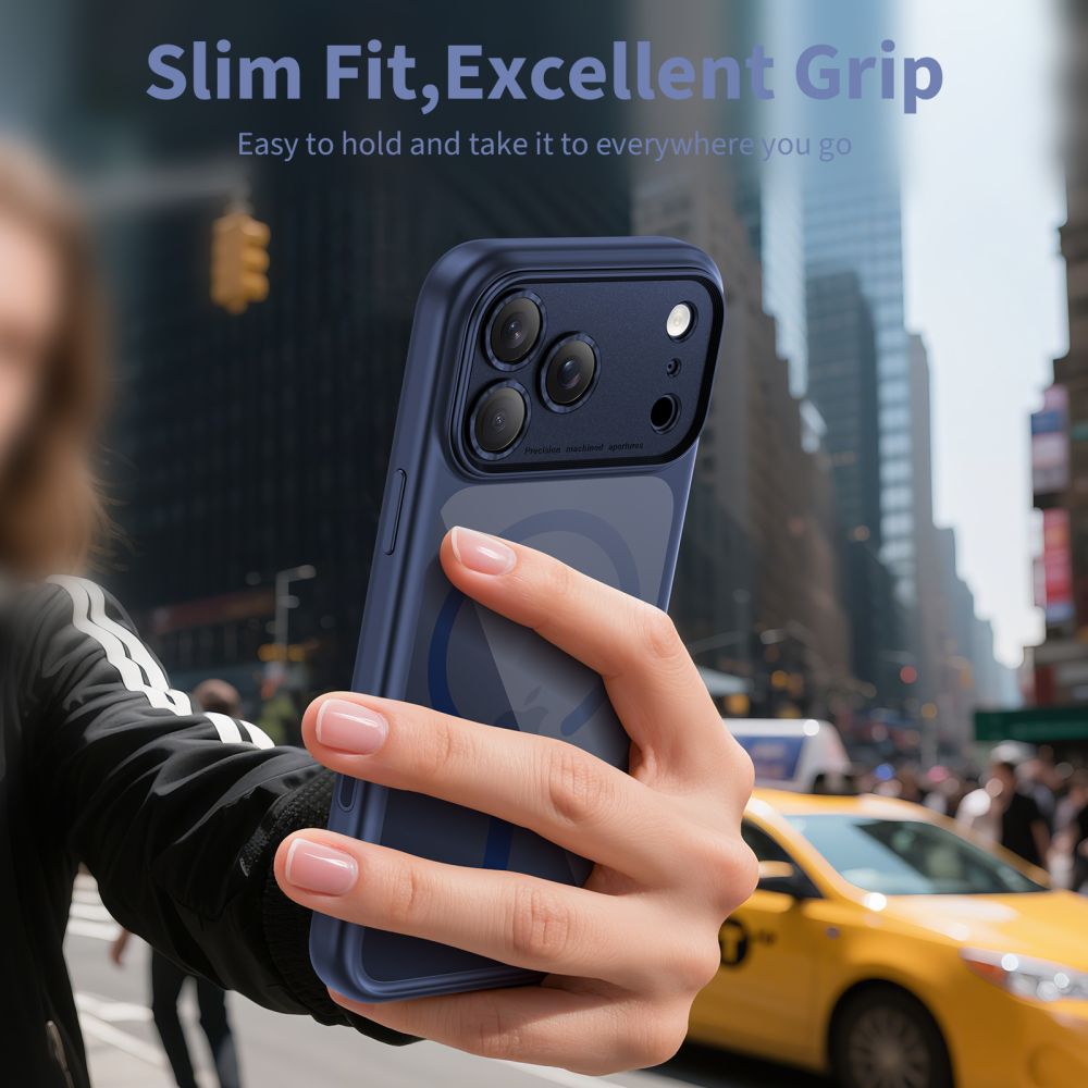 MagSafe-deksel for Apple iPhone 17 Pro Max, Tech-Protect, MagPeak, Marineblå