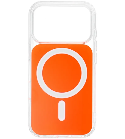 MagSafe-deksel for Apple iPhone 17e / 16e, OEM, Clear Fusion Mag Cover, Oransje