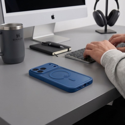 MagSafe-deksel for Apple iPhone 18 Pro Max / 17 Pro Max, Tech-Protect, BasicMag, Matt Marineblå