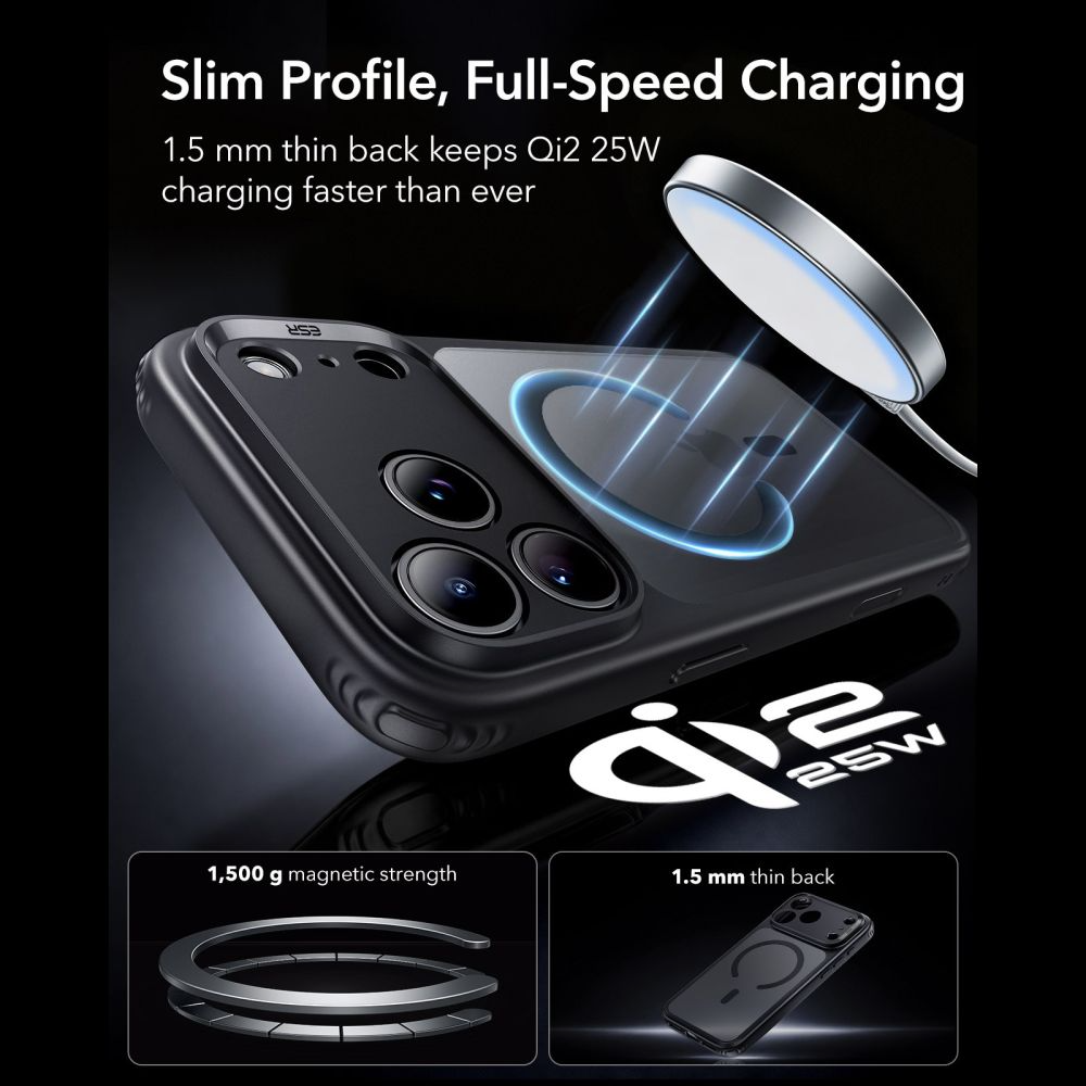 MagSafe-deksel for Apple iPhone 18 Pro Max / 17 Pro Max, ESR, Classic Hybrid, svart