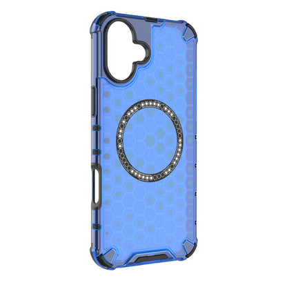 MagSafe-deksel for Apple iPhone 16, Techsuit, HoneyComb Shield, Blå