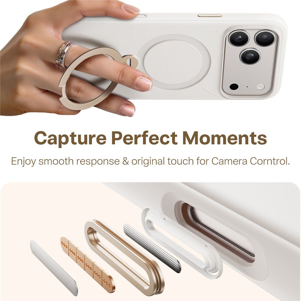 MagSafe-deksel for Apple iPhone 17 Pro Max, Torras, QPRO Silicone, Hvit