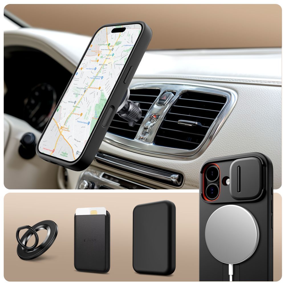MagSafe-deksel for Apple iPhone 17, Tech-Protect, Kevlar Aura, Svart