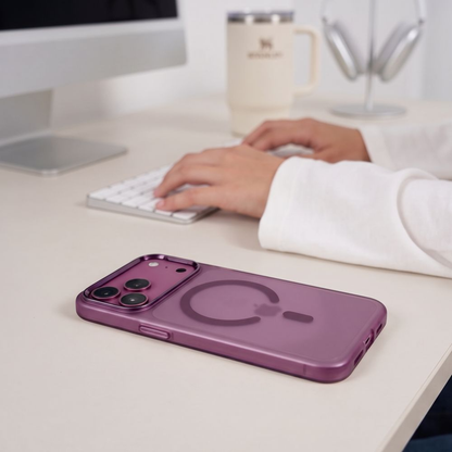 MagSafe-deksel for Apple iPhone 18 Pro / 17 Pro, Tech-Protect, MagZero, Matt Burgunder