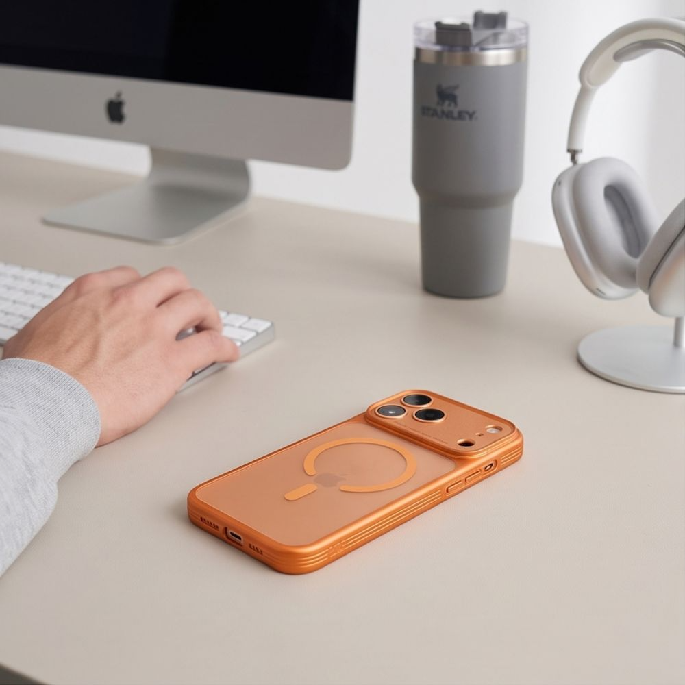 MagSafe-deksel for Apple iPhone 18 Pro Max / 17 Pro Max, Tech-Protect, MagPrime CC, Matt Oransje