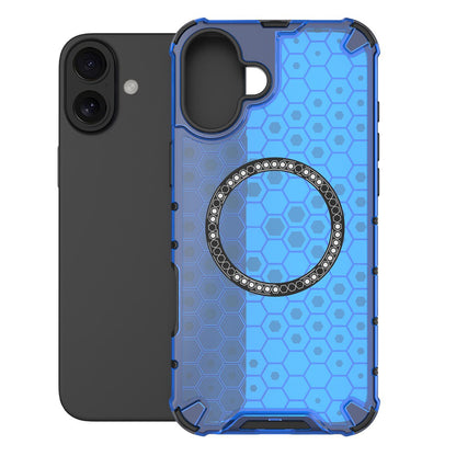 MagSafe-deksel for Apple iPhone 16, Techsuit, HoneyComb Shield, Blå