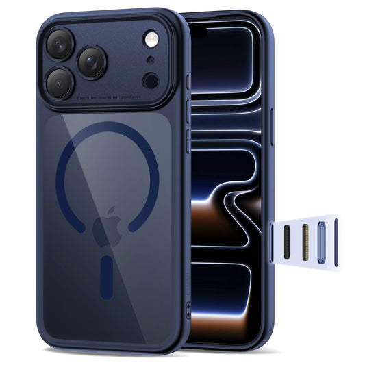 MagSafe-deksel for Apple iPhone 17 Pro Max, Tech-Protect, MagPeak, Marineblå
