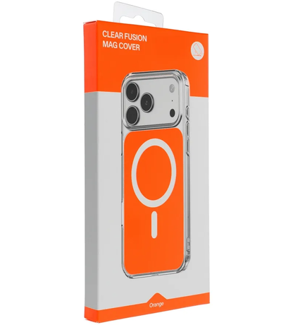 MagSafe-deksel for Apple iPhone 17e / 16e, OEM, Clear Fusion Mag Cover, Oransje