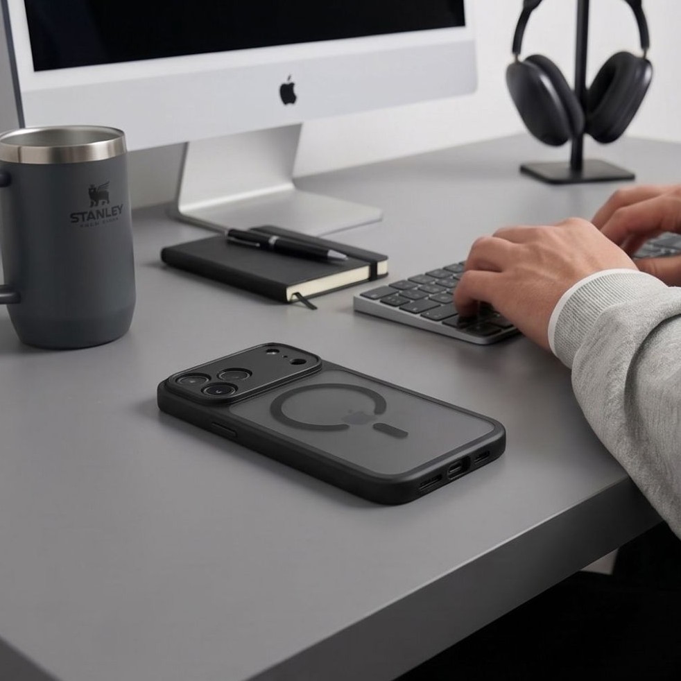 MagSafe-deksel for Apple iPhone 18 Pro / 17 Pro, Tech-Protect, BasicMag, Matt svart