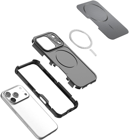MagSafe-deksel for Apple iPhone 18 Pro Max / 17 Pro Max, OEM, karbon og hjørnebeskyttelse, svart