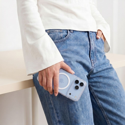 MagSafe-deksel for Apple iPhone 18 Pro / 17 Pro, Tech-Protect, Flexair Hybrid med skjermbeskytter, gjennomsiktig