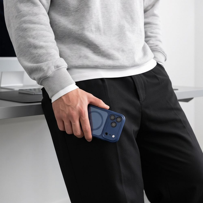 MagSafe-deksel for Apple iPhone 18 Pro Max / 17 Pro Max, Tech-Protect, MagPeak CC, Marineblå
