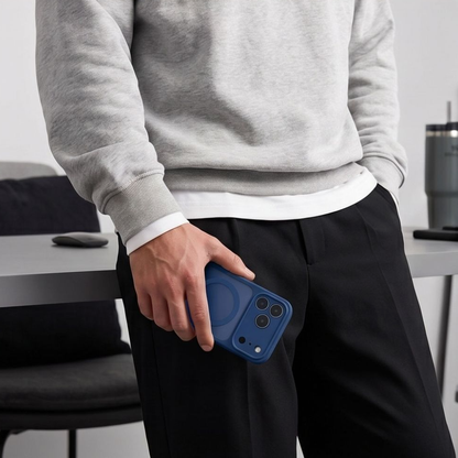 MagSafe-deksel for Apple iPhone 18 Pro / 17 Pro, Tech-Protect, BasicMag, Matt Marineblå