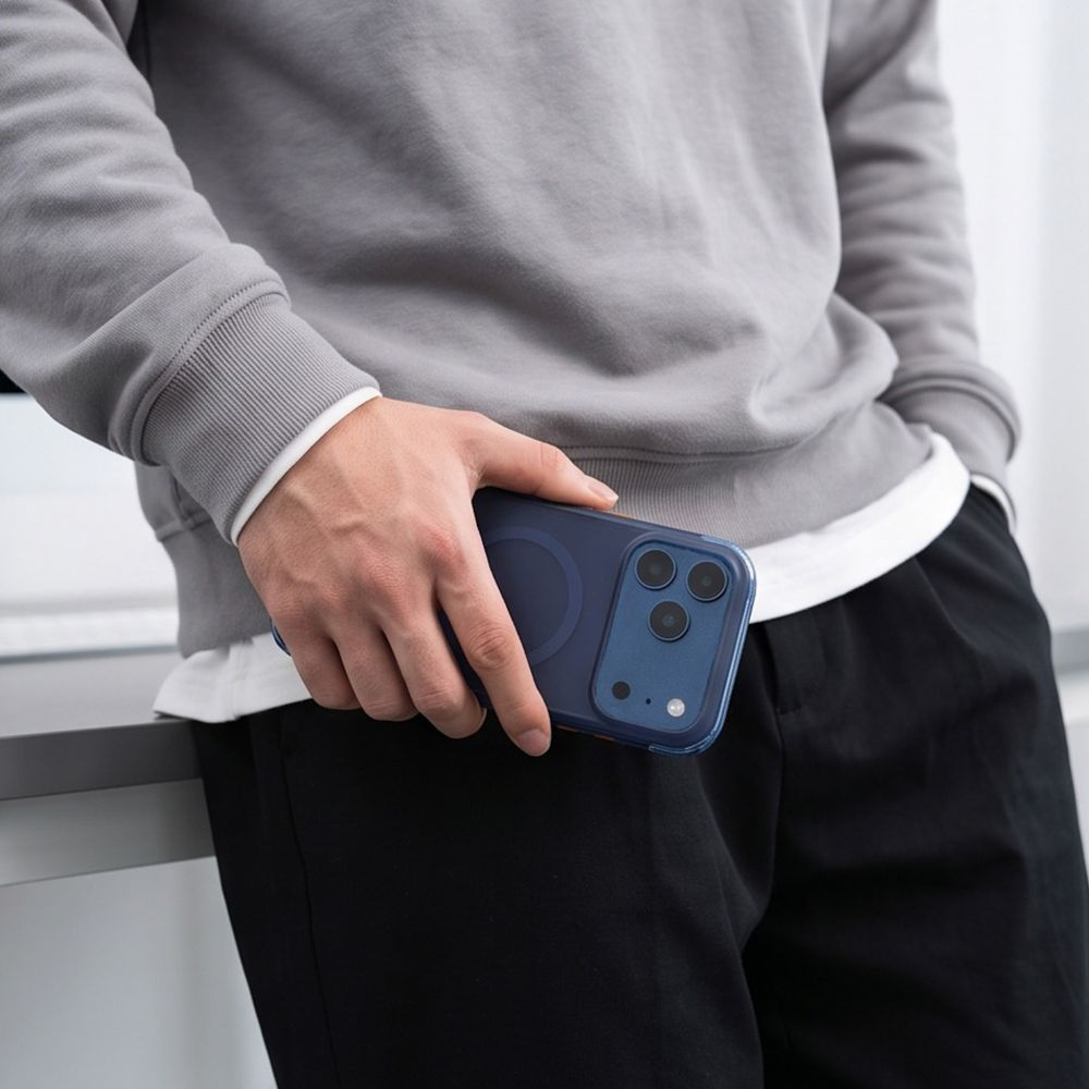 MagSafe-deksel for Apple iPhone 18 Pro / 17 Pro, Tech-Protect, MagAir CC, Matt Marineblå